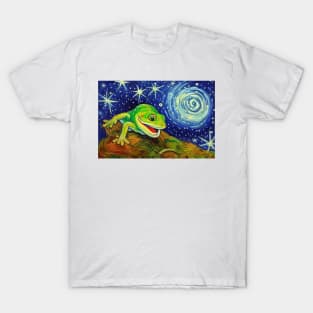 Gecko Impressionism starry sky T-Shirt